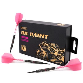CUESOUL Seat 18g Soft Tip 90% Tungsten Dart Set with Oil Paint and Unifying Rust T19 Flight