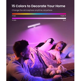 PopoIron Wall Sconces Rechargeable 7500mAh Battery Operated Wall Lights Cordless LED Wall Lamp, Touch and Remote Control, 3 Colors Wall Lamps 360° Rotate Dimmable Brightness with 15 RGB Colors