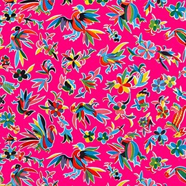 Fuchsia Aztec Oilcloth Fabric - by The Yard