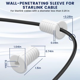 6 Pcs 3/4 Inch Cable Grommets for Starlink, White Silicone Wall Cable Pass Through for Starlink Wall Cable Pass Through Bushing Grommets, Waterproof Cable Grommet for Protecting Cords