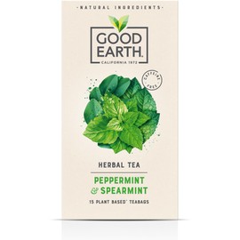 Good Earth Tea Co. Peppermint & Spearmint Tea Bags – Naturally Caffeine-Free Detox Tea with Bold Minty Flavour - 15 Biodegradable Herbal Tea Bags