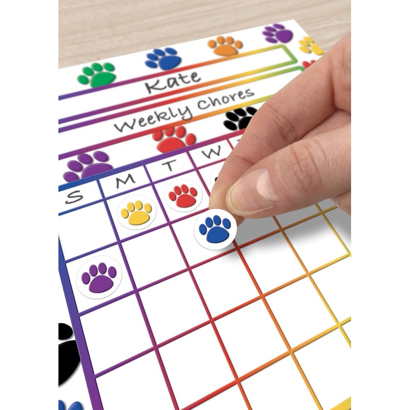 Teacher Created Resources Colorful Paw Prints Mini Stickers (4819)