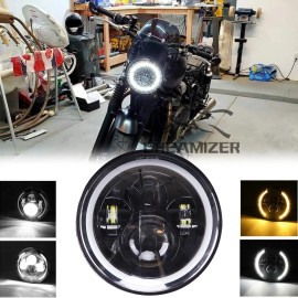 Dreamizer 7" inch Round LED Headlight DRL Angel Eyes 30W IP67 For Triumph Street Twin 2016