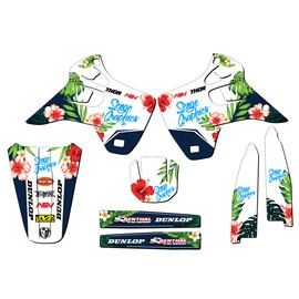Senge Graphics Inc 1992-1993 KX 125 TROPIC White Senge Graphics Kit Compatible with Kawasaki - Base Kit, 18/21