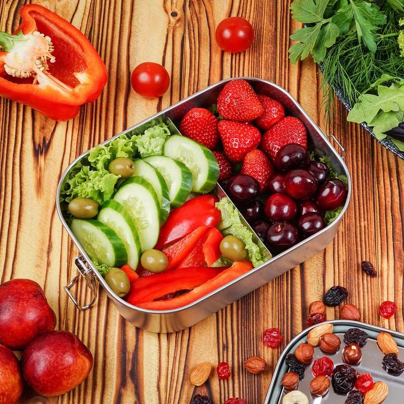 iQVita Stainless Steel Lunch Box, Leak-Proof