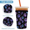 Paw Print Coffee Cup Sleeve - 3Pcs Purple Dog Paw