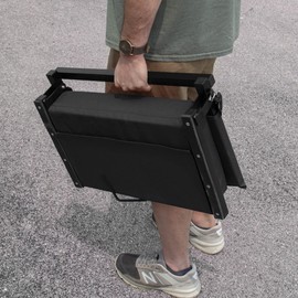 Outdoor Leisure Stadium Chairs for Bleachers with Back Support Products, Extra-Large Ultra-Padded Seat for Complete Comfort, Easy Carry Handle with Adjustable Shoulder Strap, BLACK (STADBLKXL)