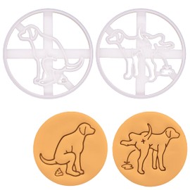 Set of 2 Dog Signs Cookie Cutters (Dog Pooping and Dog Peeing), 2 Pieces - Bakerlogy