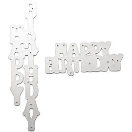 Metall-Stanzformen "Happy Birthday", zum Basteln, Karbonstahl, Prägeschablone, Metallschablonen, Werkzeug, Wortstanzformen für Karten, Scrapbooking, Basteln, Stanzformen, Prägung