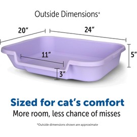 NE14pets KittyGoHere Senior Cat Litter Box 2 Pack, Large Storybook Lavender Low Entrance Kitty Litter Box, Sized for Cats Comfort, Perfect for Senior & Arthritic Cats, Made in USA