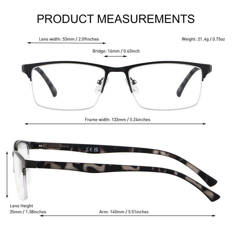 ANDWOOD Reading Glasses Readers for Men Blue Light Blocking 3