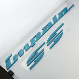 2Pcs 94-96 Impala Ss Rear Quarter Panel Emblem 3D Letter Badge Sticker Decal Nameplate Replacement for SS (Blue)