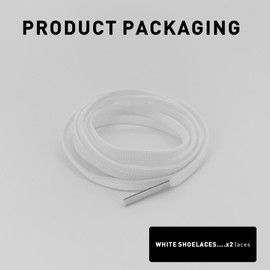 UamGlsob 5/32''(4mm) Soccer Shoe Laces for Soccer Shoes,Thin Flat Shoelaces Replacement Strings for Football Sneakers (White, 47"/120cm)