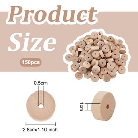 OLYCRAFT 150Pcs 28x10mm Wooden Craft Wheels 5mm Hole Unfinshed Wooden Wheel Blank Small Wood Wheels Flat Round Wooden Craft Wheels for DIY DIY Model Cars Wood Crafts Supplies
