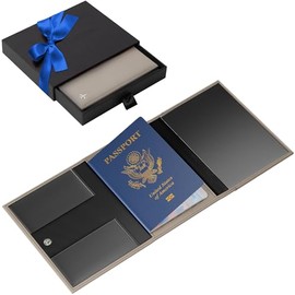 Pilot document holder, Pilot wallet, RFID-Blocking, Travel Wallet, Stylish Travel Companion for Aviation Professionals, Classic, Beige