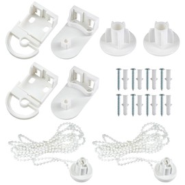 Selyse Set of 2 25 mm Roller Blind Fittings Repair Kit with Clamping Brackets, Chain Holder and Screws for Window Blinds and Blinds, Replacement Parts for Roller Blinds Couplings and Blackout Roller