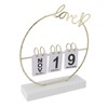 Metal Desk Calendar Modern Creative Tabletop Flip Calendar with LED