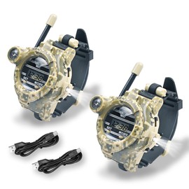 cxjoigxi Walkie Talkies for Kids Rechargeable, Spy Watch Army Toys, 7 in 1 Walkie Talkie Watches with Flashlight, Two-Way Radios Long Range Interphone Toy Gifts for Boys Girls fit Outdoor Game Camping