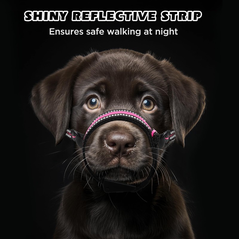 BONTHEE Dog Muzzle,Anti-Bite Adjustable Breathable Soft Muzzle for Small Medium