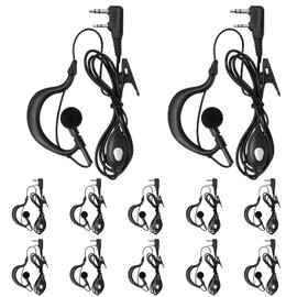 Walkie Talkie Earpiece with Mic Ear Piece with Microphone Two Way Radio 2 Pin Ear Hook Single Wire Headset Compatible with Baofeng UV-5R BF-888S Arcshell Retevis H-777 RT21 RT22 (50)