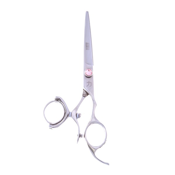 Professional Salon/Barber Shears Swivel with Pink Tension Knob, 6 Inch