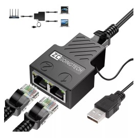 Zcgoingtech Adaptador Ethernet,divisor De Red Rj45 Puerto 1 Dividido 2
