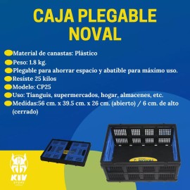Noval Caja Noval Plegable Capacidad De 25 Kilos Cp-25 Para Carrito