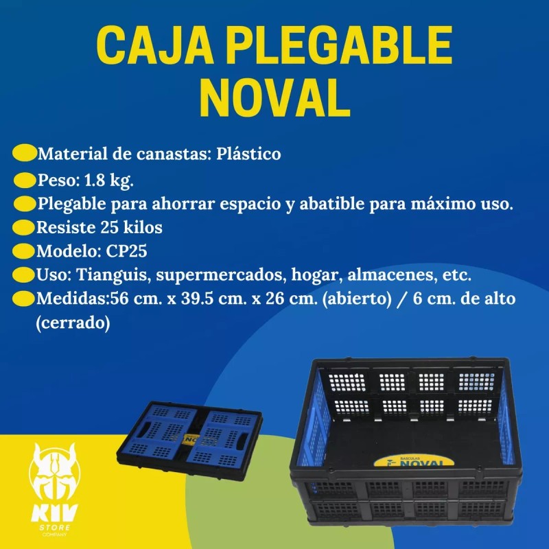 Noval Caja Noval Plegable Capacidad De 25 Kilos Cp-25 Para