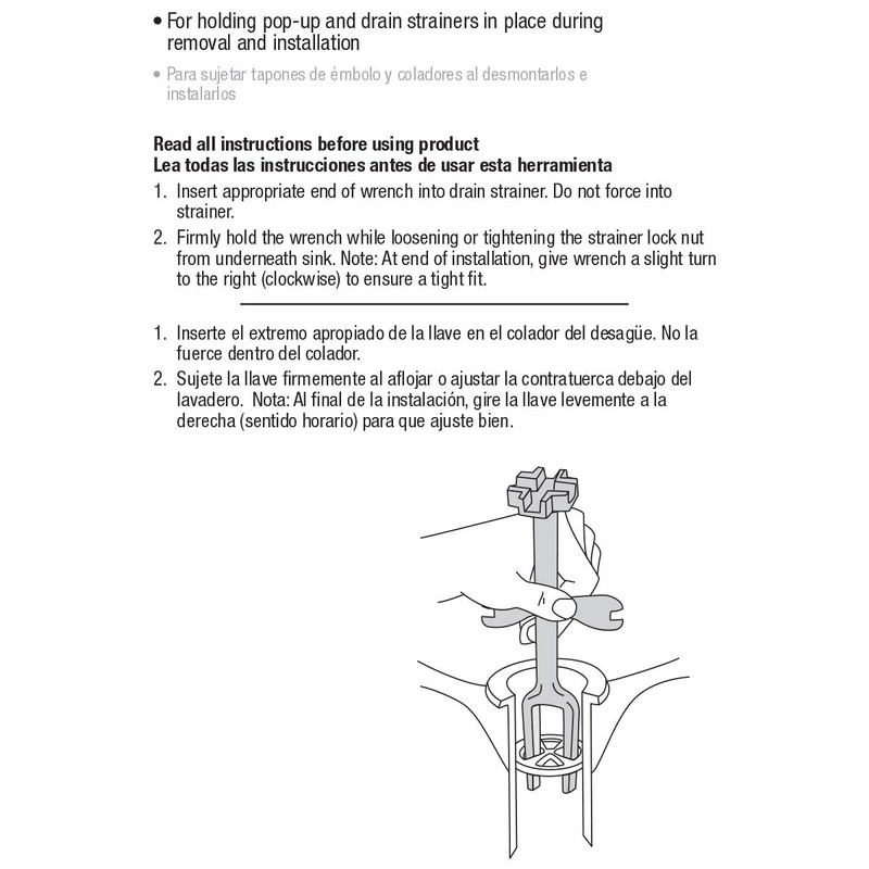 Prime-Line RP77325 4 Sided Pop-Up and Drain Strainer Wrench (Single