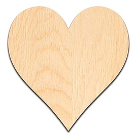 4 Inch Wooden Symbol Heart - Cut from Birch Plywood and This 4 inch Wood Symbol is Ready for Painting or Decorating. for Home Decor, Office Signs, or Party Decorations.