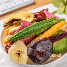 SXET Freeze Dried Vegetables Snacks, 12 Types of Mixed Fruit and Vegetable Chips, Crunchy Mixed Vegetable Snacks, 250g/8.8oz per Pack (Pack of 1)