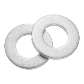 sourcing map 100Pcs Aluminum Flat Washer, M8x16x1.5mm Round Seal Gaskets Flat Spacers for Screws Bolts Machinery Repair Accessories, Outdoor Construction