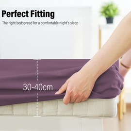 RUN HELIX 135x190 cm Double Fitted Sheet - Deep Pocket 16 inch (40cm) Soft Microfibre Fabric Deep Fitted sheets double bed Elasticated double bed sheet Anti-Fade and Anti-Shrinkage (Light Pink)