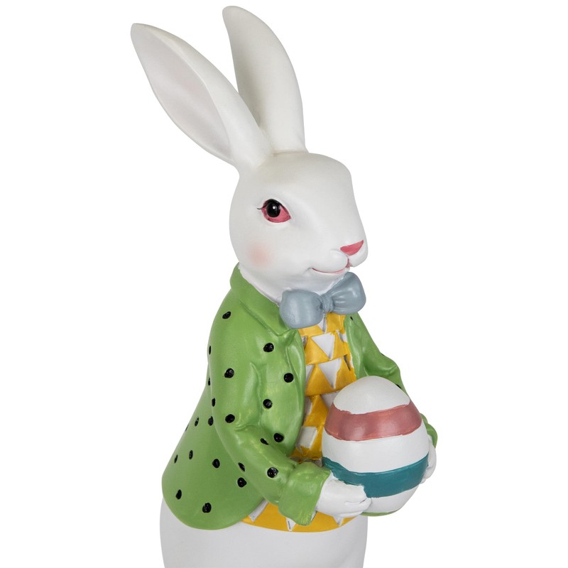 Northlight Rabbit Holding Easter Egg Outdoor Garden Statue - 11.5"
