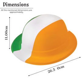 Lizzy Irish Tri Colour Bowler Hat with Giant Irish Sunglasses | St Patrick's Day Accessories Clover Leprechaun Hat Unisex One Size Irish Fancy Dress Costume Accessory