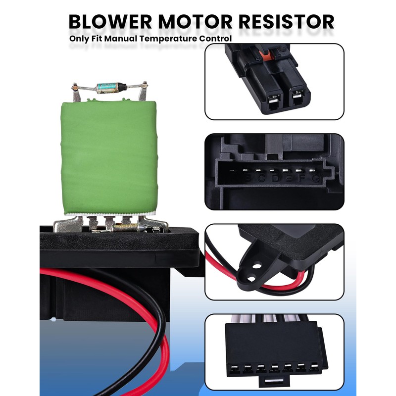 PANNUOSCS HVAC Blower Motor Resistor with Harness Compatible with 2003-2007