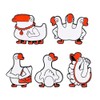 TILEZE Cute Cartoon White Goose Enamel Pins Fun Goose Dance