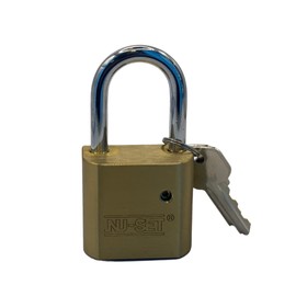 NU-SET 2" Heavy Duty Solid Brass Padlock Hardened Shackle, Pack of 2 Keyed Alike