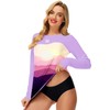 Deerose Rash Guard Womens Long Sleeve Gradient Shirts for Swimming