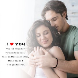 MANVEN Couple Bracelet Red Rope Bracelet Hand Woven Adjustable Matching Bracelet Gifts for Men and Women Birthday Gifts for Girlfriend and Boyfriend, Nylon