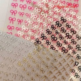 Nail Art Metal Drawing Knot Ribbon Nail Stickers 5 Types / 네일아트 메탈 드로잉 매듭 리본 네일스티커 5종