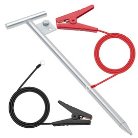 Electric Fence Wire Grounding Rod, Portable Ground Rod with Electric Fence Wire, Solar Electric Fence Lead Wire with Alligator Clip, for Energizer to Fence Wire & Ground System