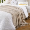 BATTILO HOME Beige Throw Blanket for Sofa Bed Couch Chair,