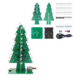Yidab Soldering Practice Kit DIY RGB LED 3D Xmas Tree Electronics Projects Soldering Kit Welding Skills Learn Soldering Kit for DIYers Learning Electronics (05SDS01)