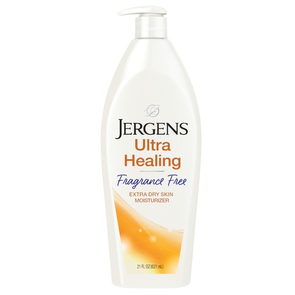 Jergens Hand and Body Lotion, Ultra Healing Dry Skin Moisturizer, Fragrance Free Lotion, Sensitive Skin Lotion, 21 Oz
