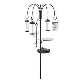 Gardman BA01343 Complete Bird Feeding Station Kit with Four Feeders, , 6'1" High