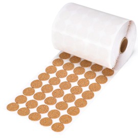 1000 Pcs 1 Inch Wood Self Adhesive Cork Pads Cabinet Door Bumper Protector Coaster Feet Round Sticker Dots Bulk 0.02" Thick for Kitchen Coaster Plants Drawer Cupboard Craft