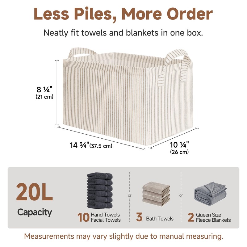 StorageWorks Storage Bins, Fabric Storage Bins for Shelves, Storage Baskets