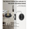 Asidrama 2 Pack Matte Black Entry Pocket Door Lock Round