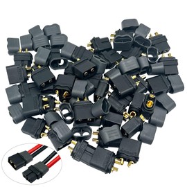 Amass 20 Pair XT60H Bullet Connector Plug Black Male Female (XT60 Upgrated) with Sheath for RC Lipo Battery Plugs